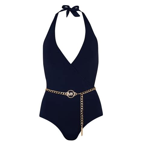 michael michael kors high neck one piece swimsuit|Michael Kors bikini new navy.